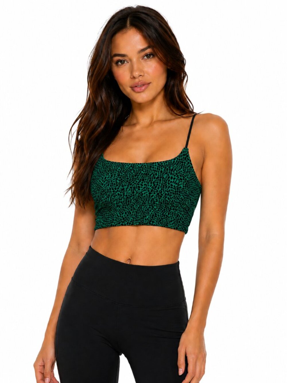 All Fenix Cheetah Sports Bra Emerald Green Medium NWT Activewear